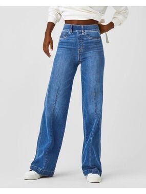 SPANX Seamed Front Wide-Leg Jeans
